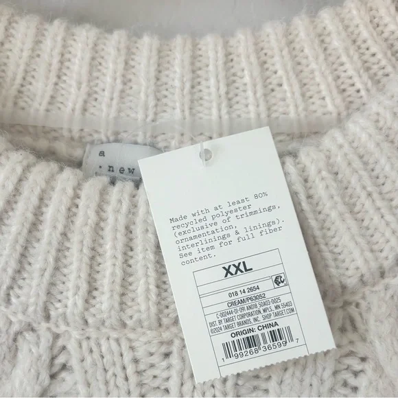a new day Cream Cable-Knit Crewneck Sweater - Picture 3 of 9